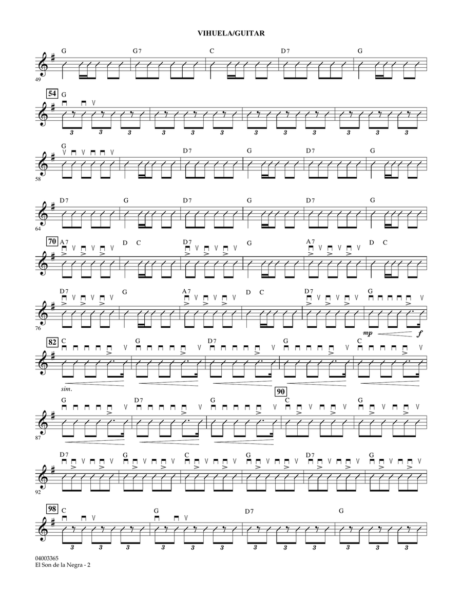 El Son de la Negra - Vihuela/Guitar Concert Band scores gallery preview page 2