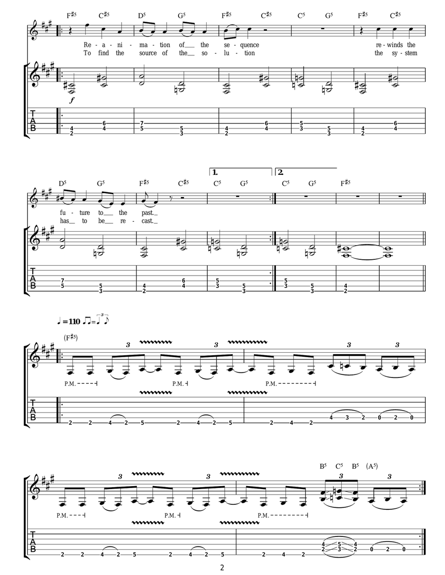 End Of The Beginning End Of The Beginning Electric Guitar scores gallery preview page 2