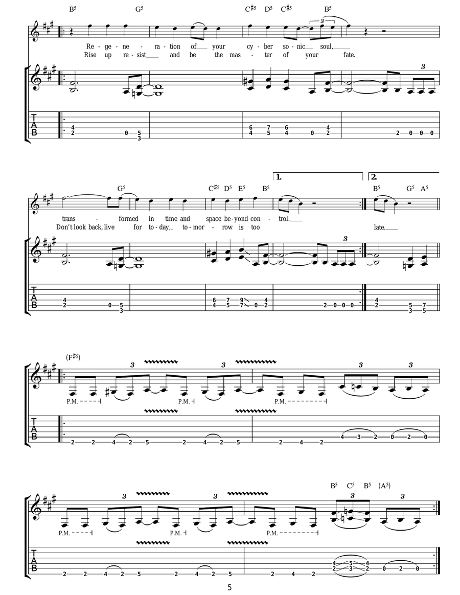 End Of The Beginning End Of The Beginning Electric Guitar scores gallery preview page 5