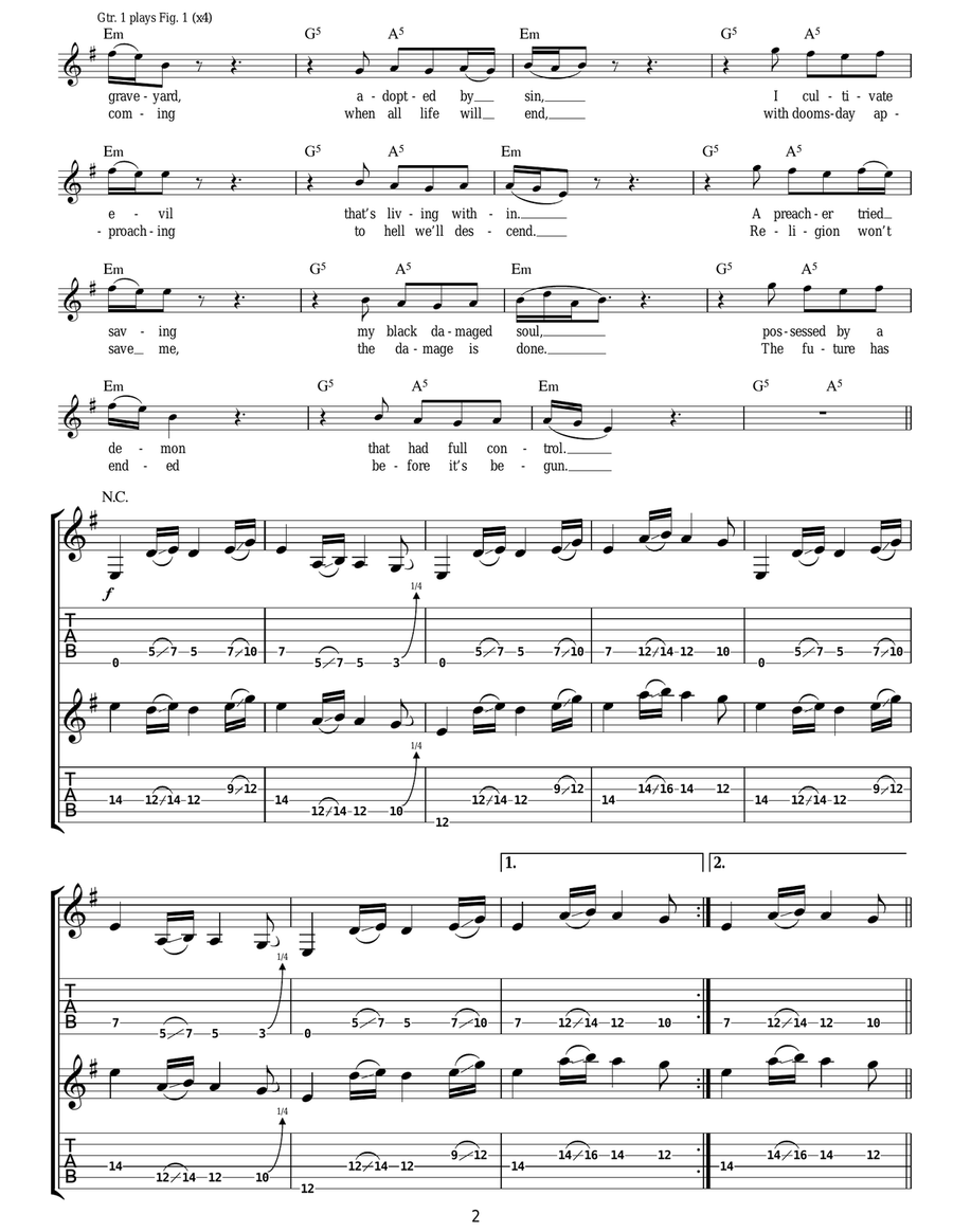 Damaged Soul Damaged Soul Electric Guitar scores gallery preview page 2
