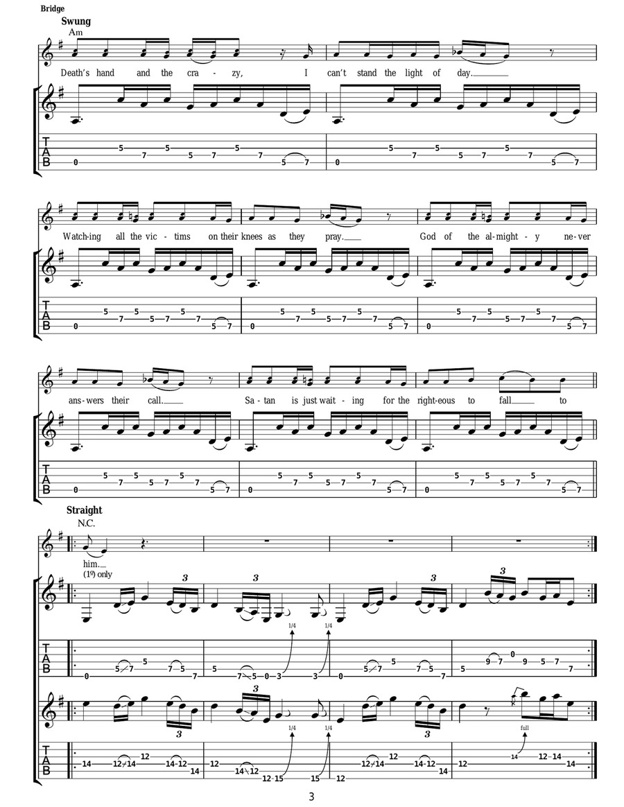 Damaged Soul Damaged Soul Electric Guitar scores gallery preview page 3