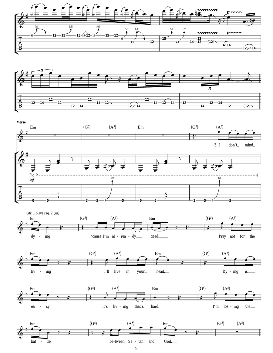 Damaged Soul Damaged Soul Electric Guitar scores gallery preview page 5