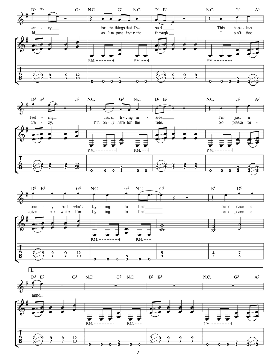 Peace Of Mind Peace Of Mind Electric Guitar scores gallery preview page 2