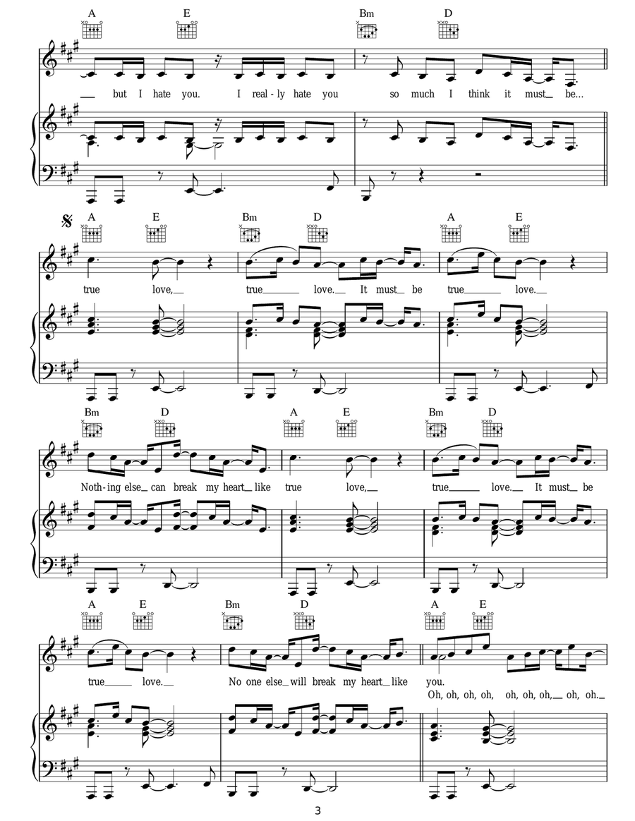 True Love True Love Acoustic Guitar scores gallery preview page 3