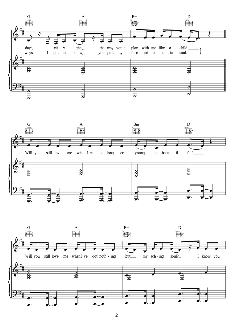 Young And Beautiful Young And Beautiful Acoustic Guitar scores gallery preview page 2