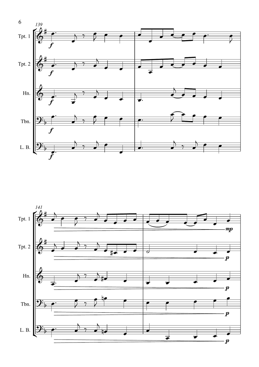 O Come All Ye Faithful - Jazz Arrangement in 5/4 for Brass Quartet Brass Quartet scores gallery preview page 6