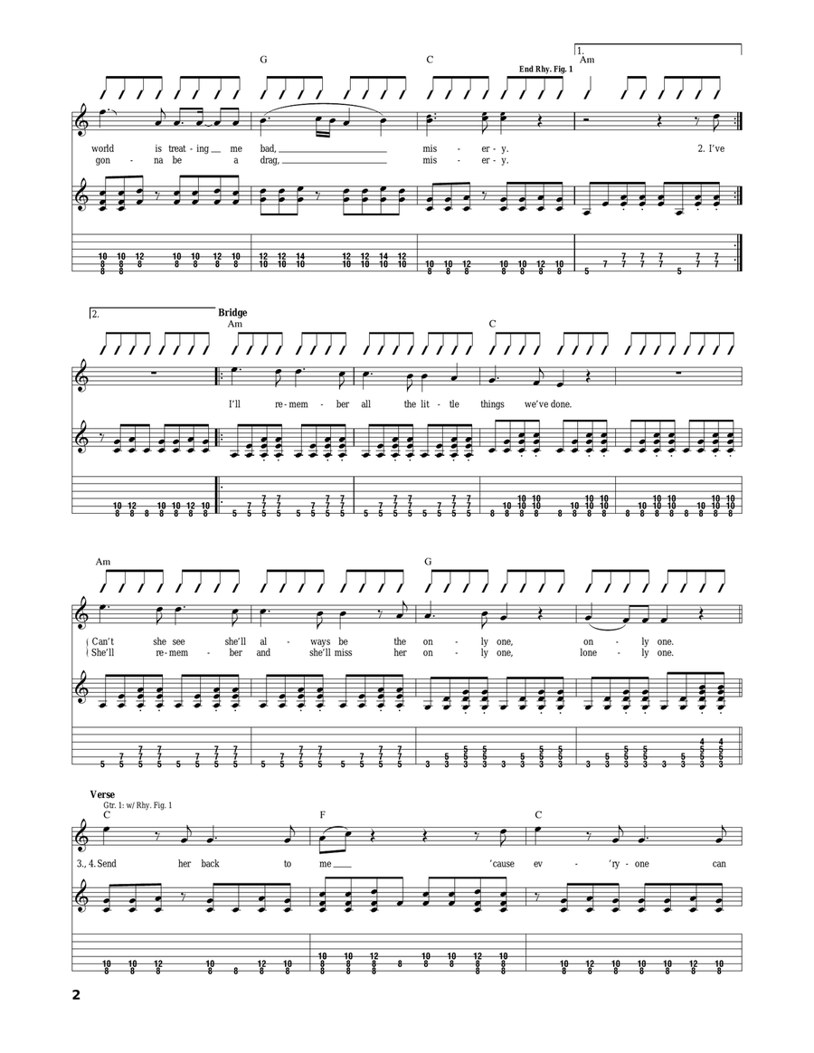 Misery Misery Acoustic Guitar scores gallery preview page 2