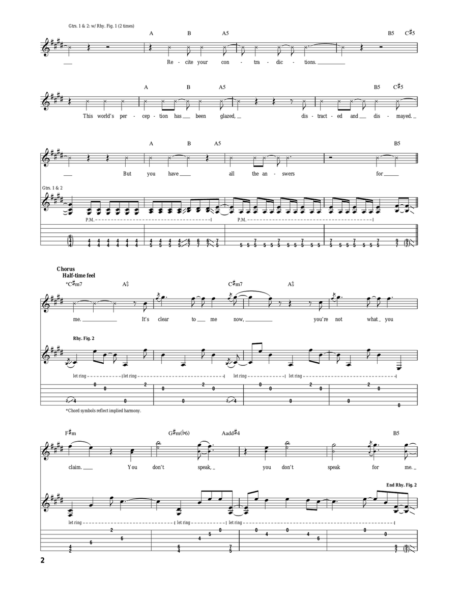 You Don't Bleed For Me You Don't Bleed For Me Acoustic Guitar scores gallery preview page 2