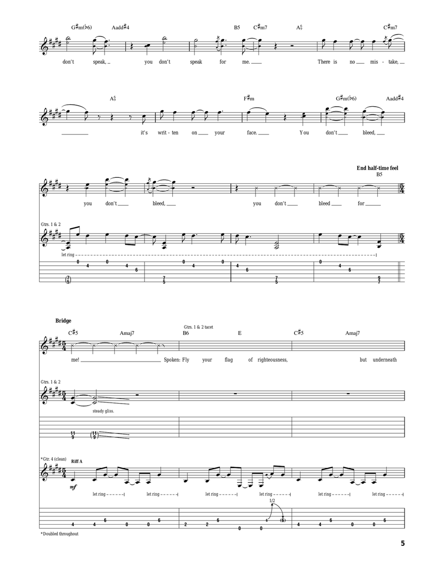 You Don't Bleed For Me You Don't Bleed For Me Acoustic Guitar scores gallery preview page 5