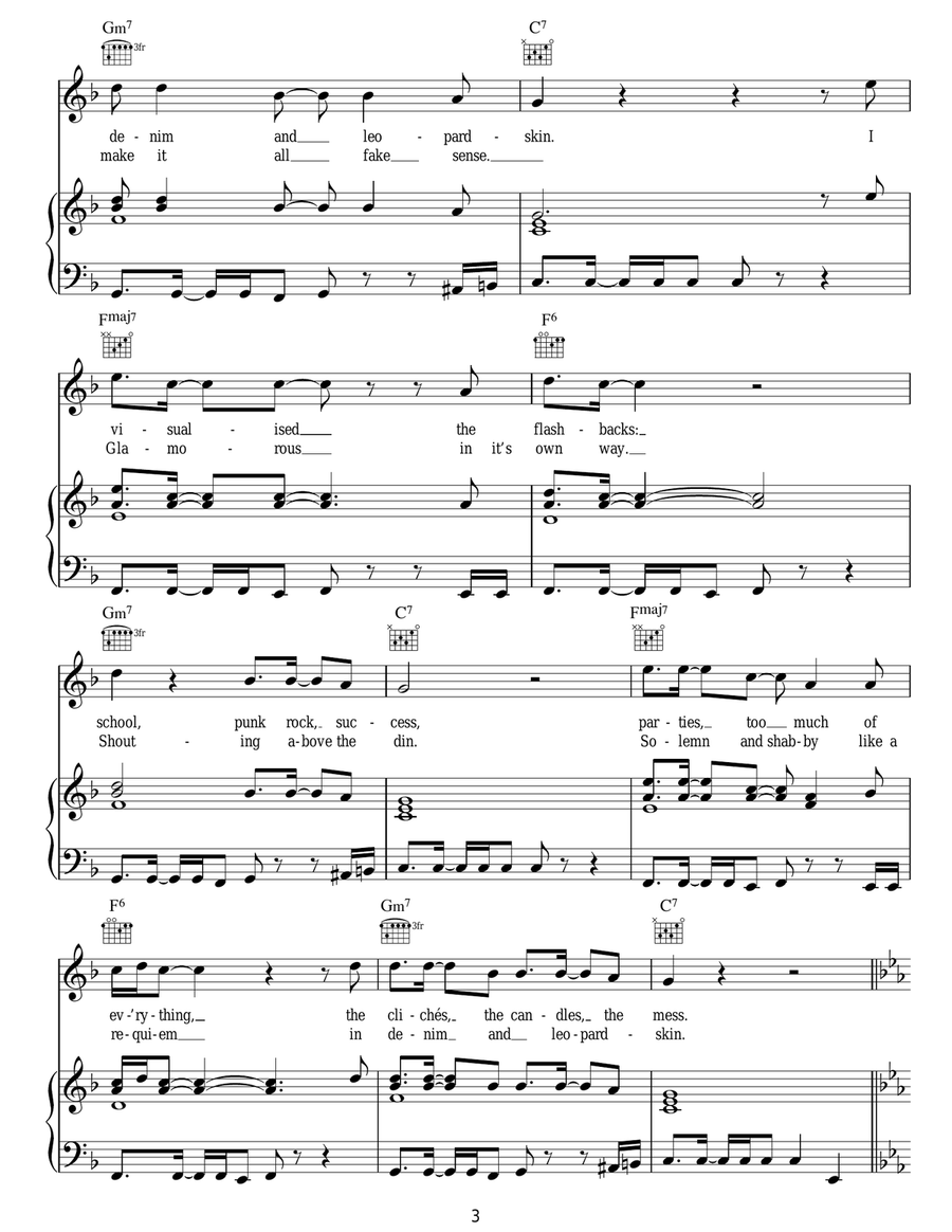 Requiem In Denim And Leopardskin Acoustic Guitar scores gallery preview page 3