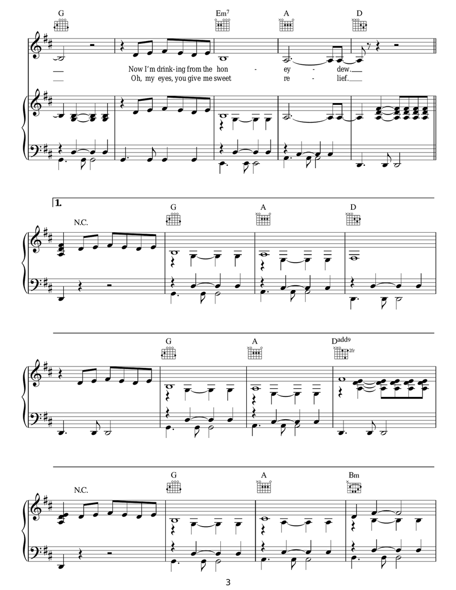 Honeydew Honeydew Acoustic Guitar scores gallery preview page 3