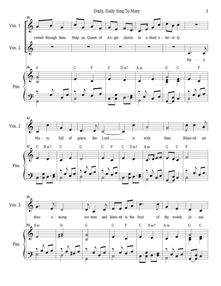 Daily, Daily Sing To Mary SSA scores gallery preview page 3