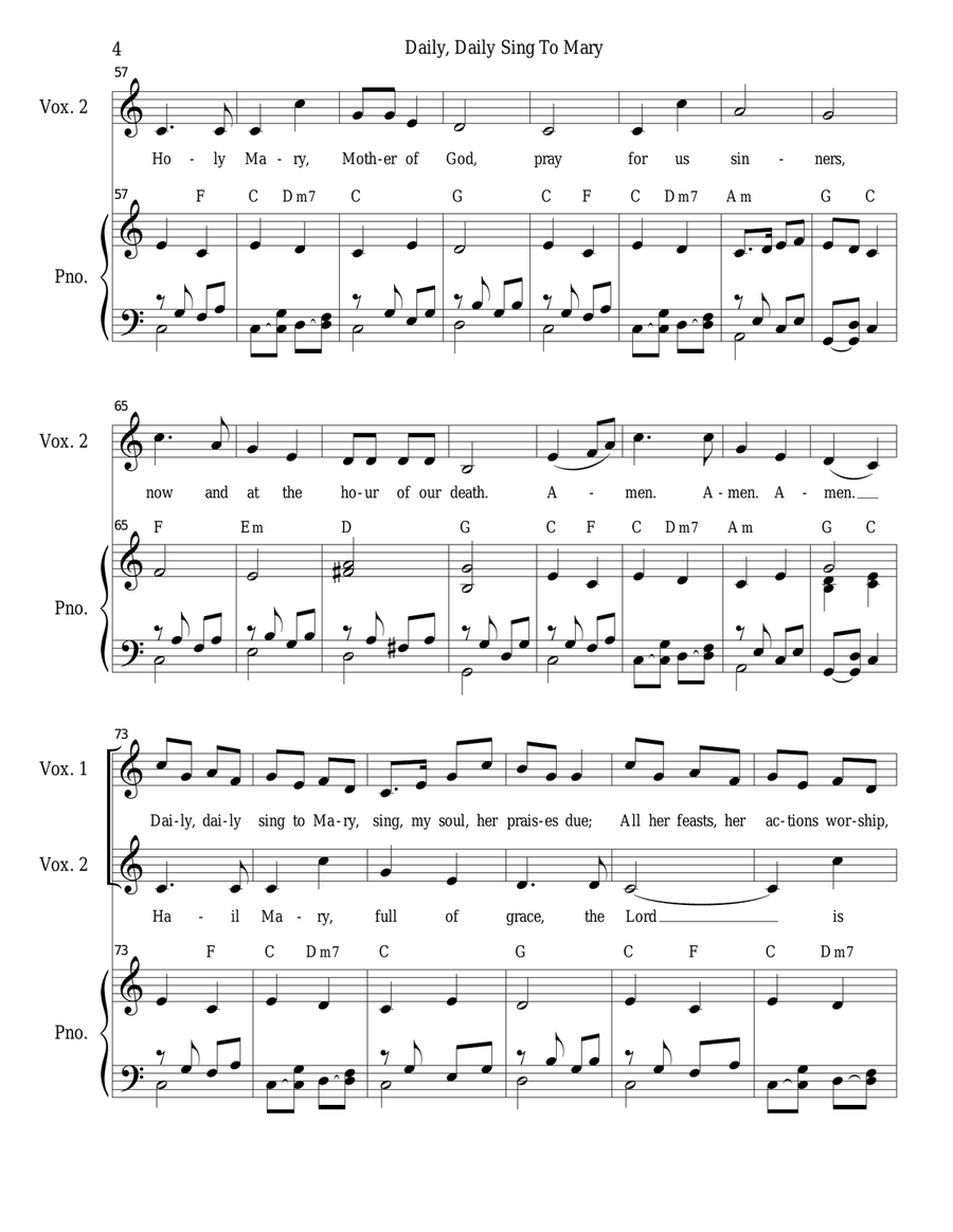 Daily, Daily Sing To Mary SSA scores gallery preview page 4