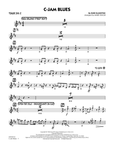 C-Jam Blues (arr. Mark Taylor) - Tenor Sax 2