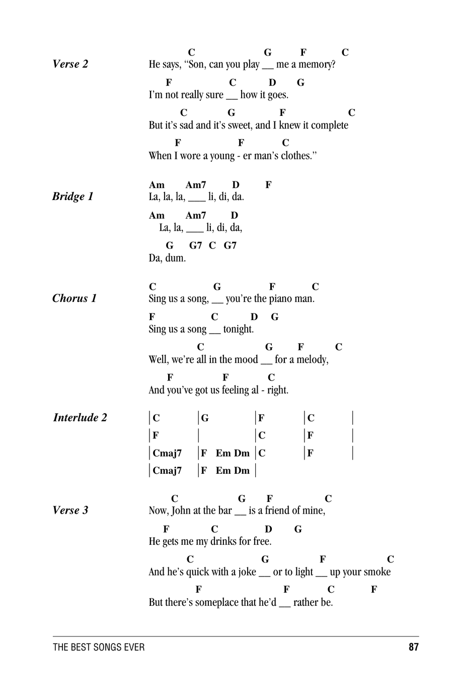 Piano Man Piano Man Ukulele scores gallery preview page 2