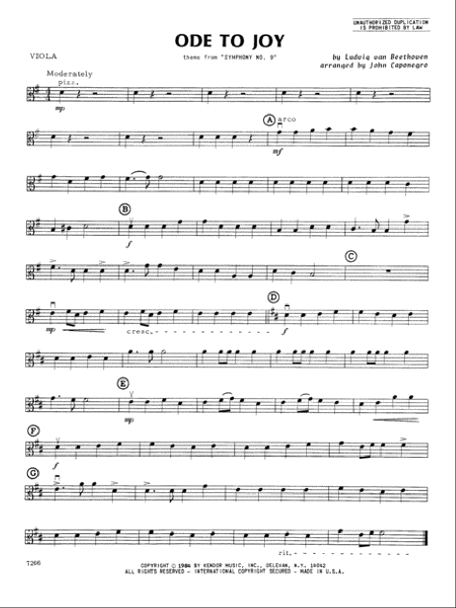 Ode To Joy - Viola Orchestra scores gallery preview page 1