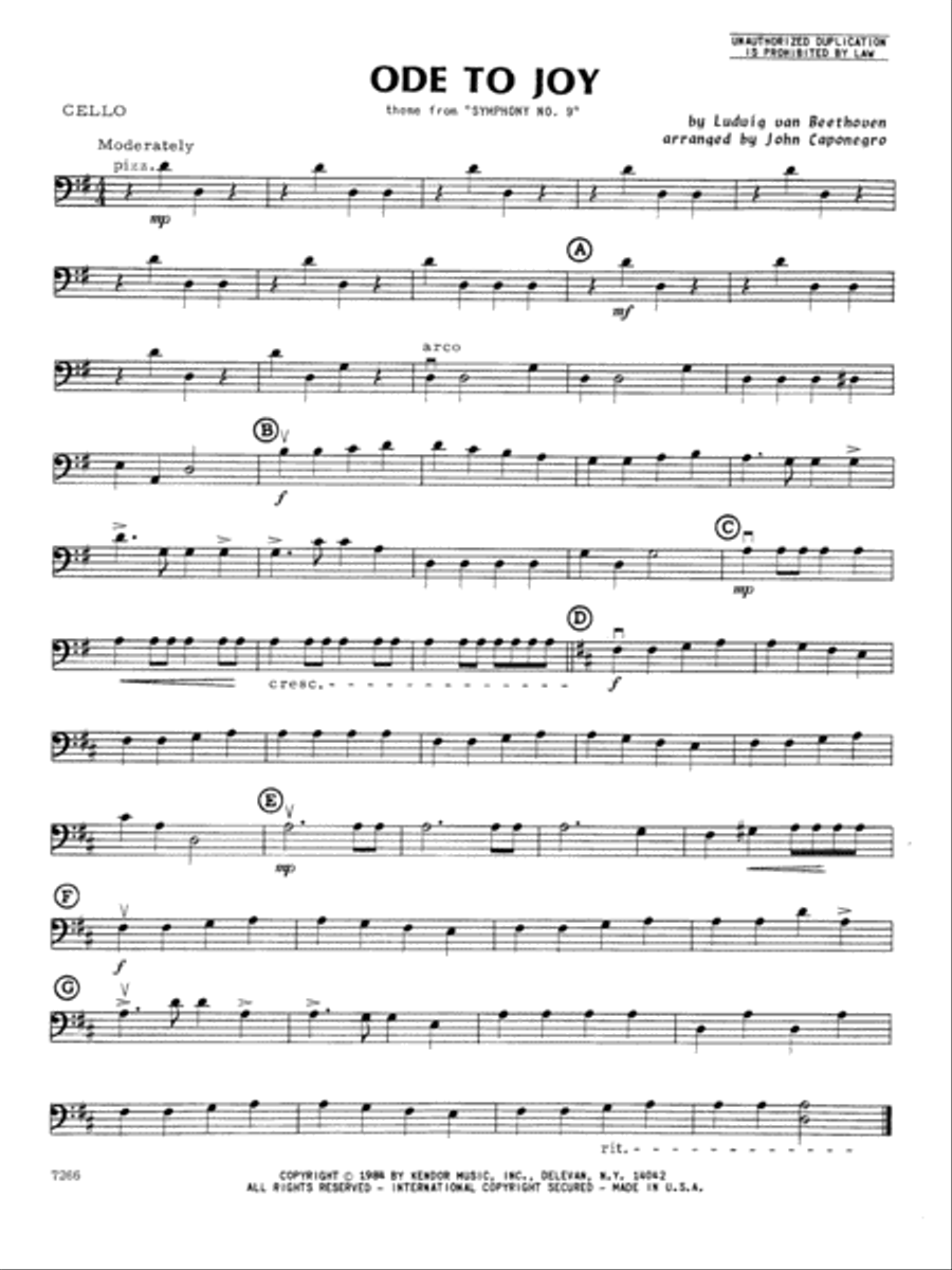 Ode To Joy - Cello Orchestra scores gallery preview page 1