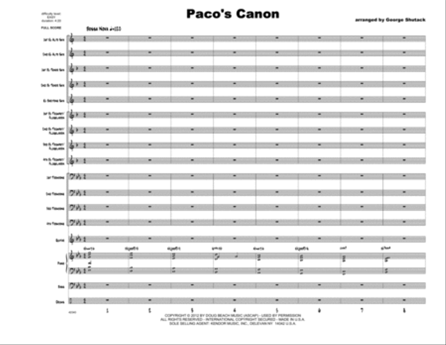 Paco's Canon - Full Score Jazz Ensemble scores gallery preview page 1