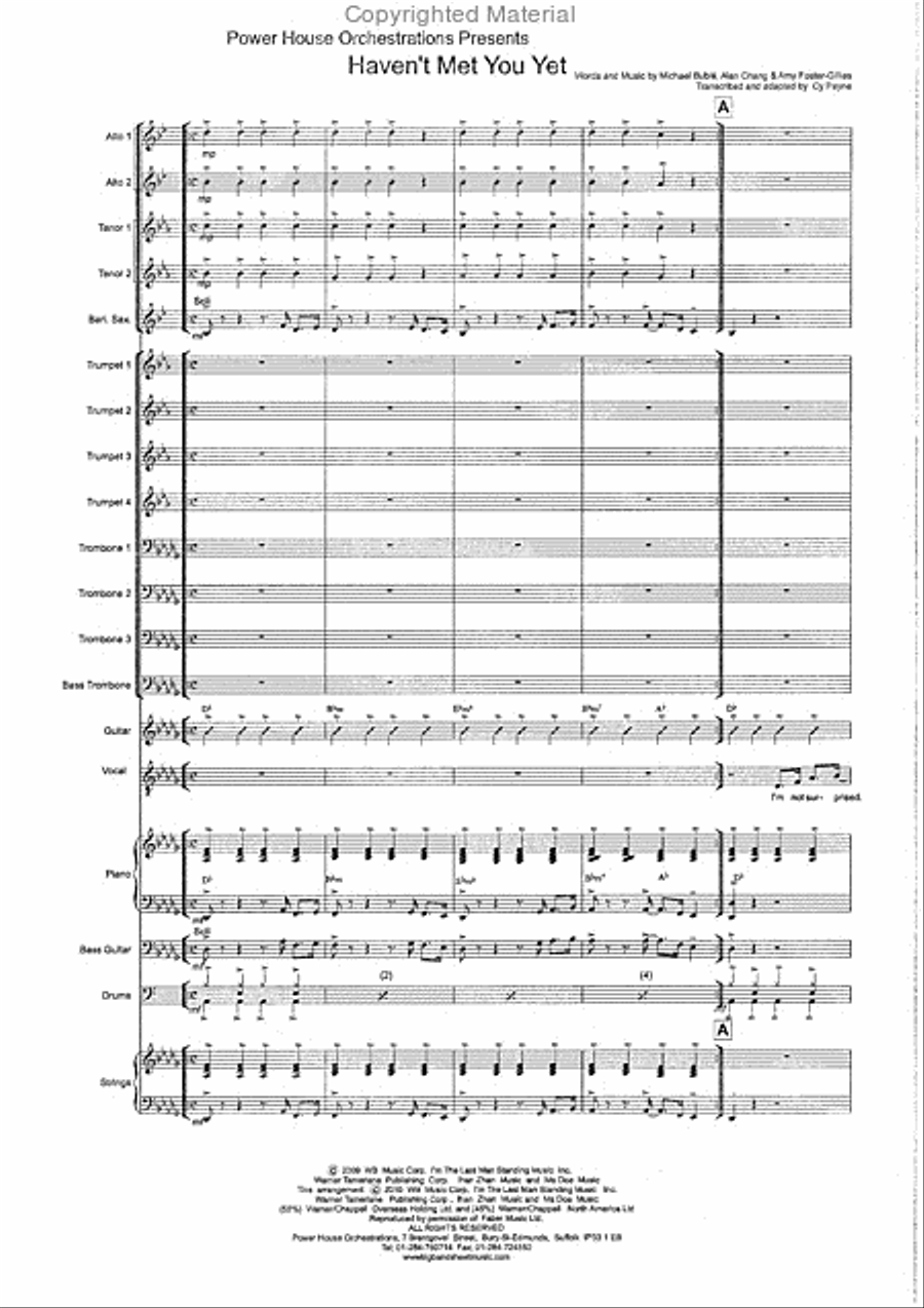 Haven't Met You Yet Big Band scores gallery preview page 2