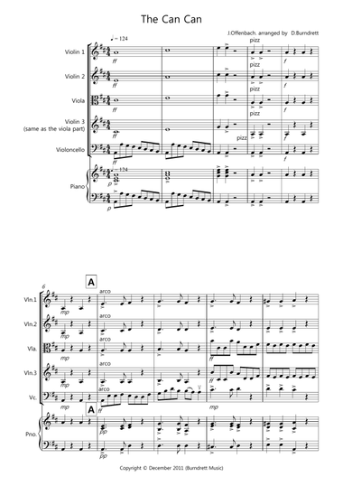 The Can Can for String Quartet
