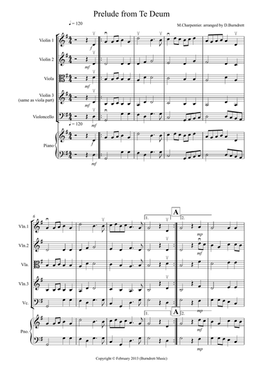 Prelude from Te Deum for String Quartet