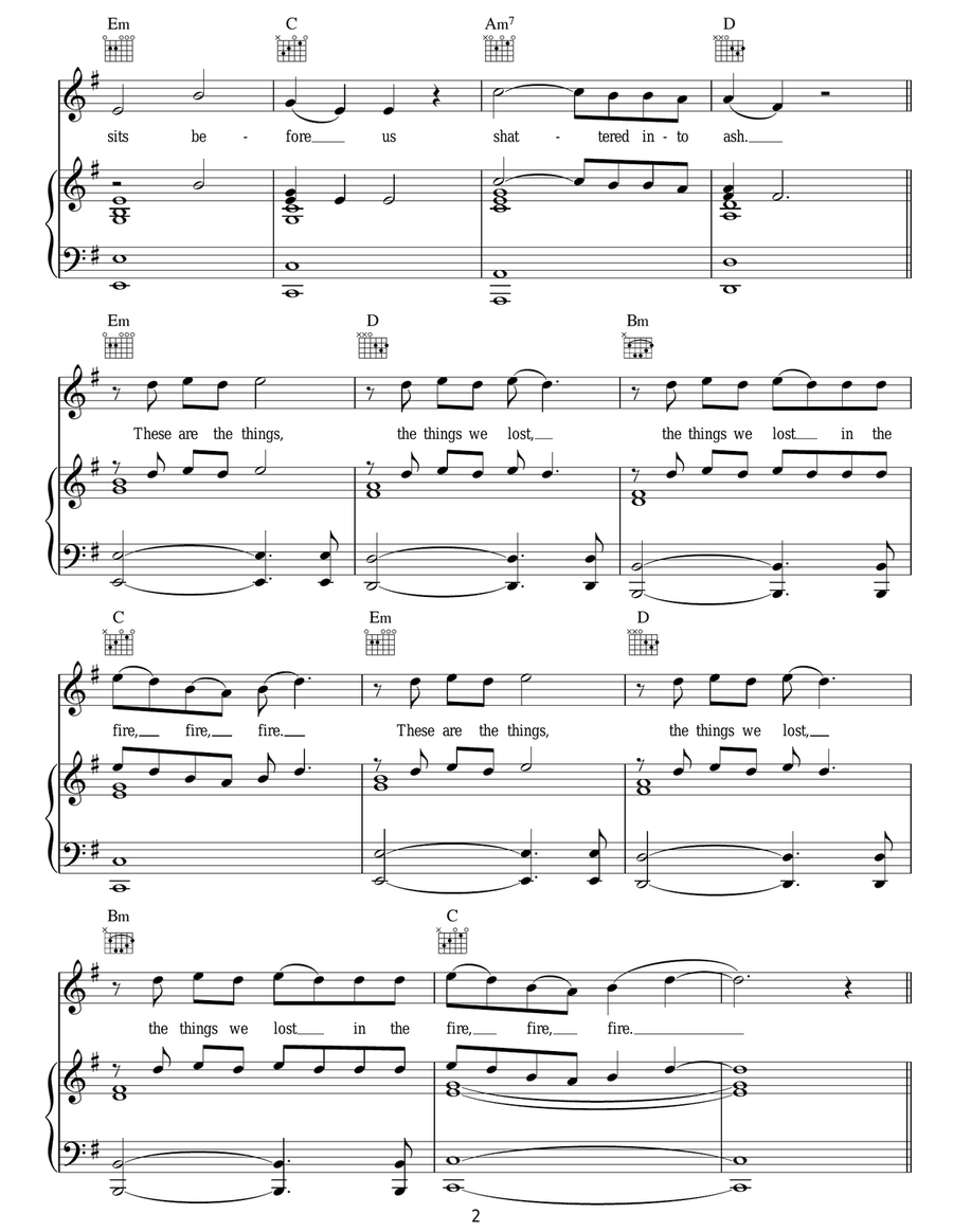 Things We Lost In The Fire Acoustic Guitar scores gallery preview page 2