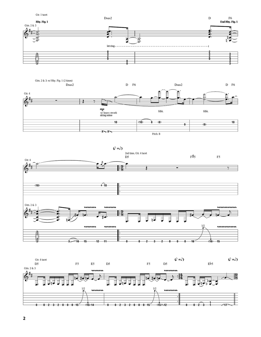Black Rain Black Rain Guitar Tablature scores gallery preview page 2