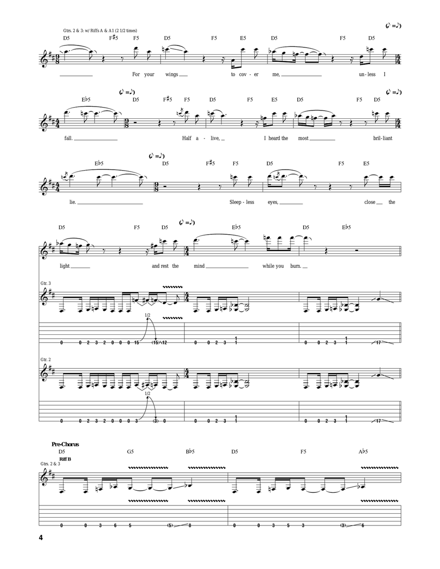 Black Rain Black Rain Guitar Tablature scores gallery preview page 4