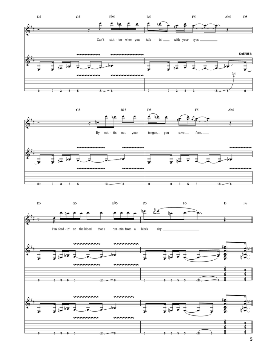 Black Rain Black Rain Guitar Tablature scores gallery preview page 5