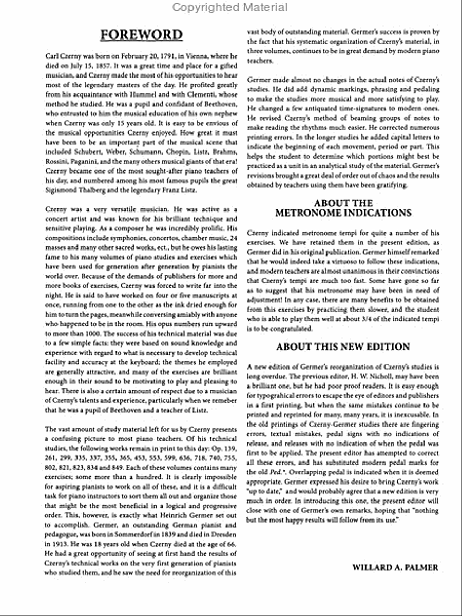 Czerny-Germer -- Selected Piano Studies Piano Method scores gallery preview page 2