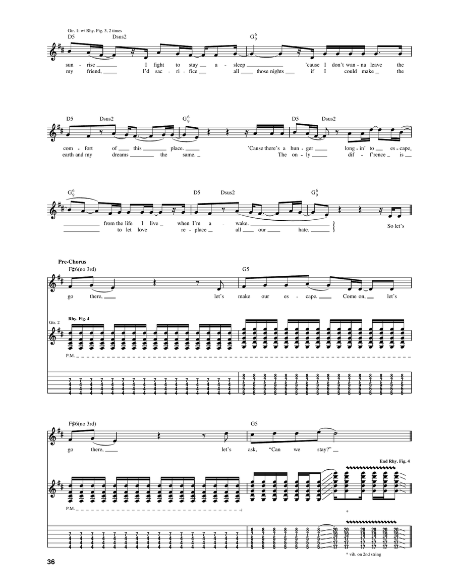 Higher Higher Acoustic Guitar scores gallery preview page 3