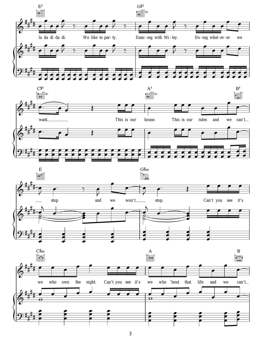 We Can't Stop We Can't Stop Acoustic Guitar scores gallery preview page 3