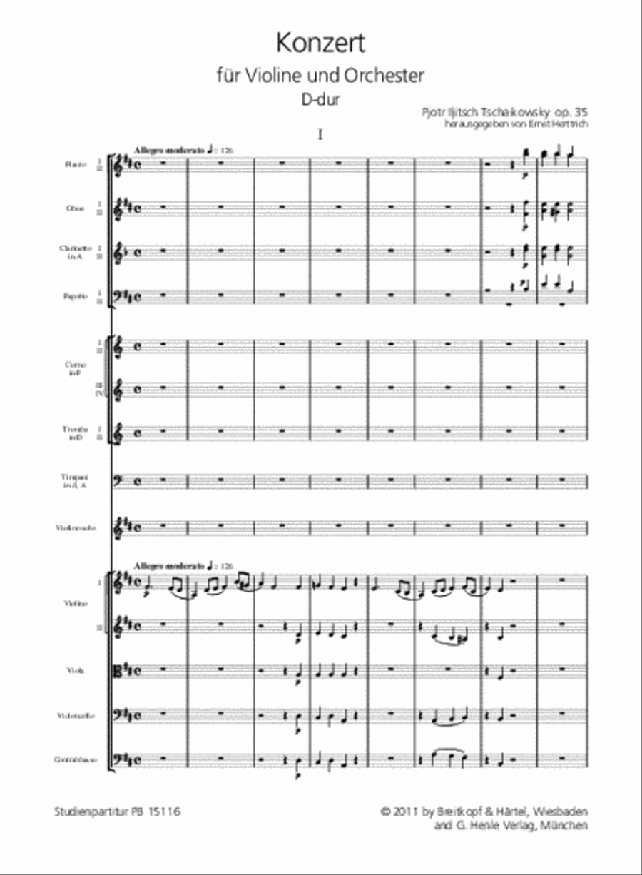 Violin Concerto in D major Op. 35 Orchestra scores gallery preview page 2