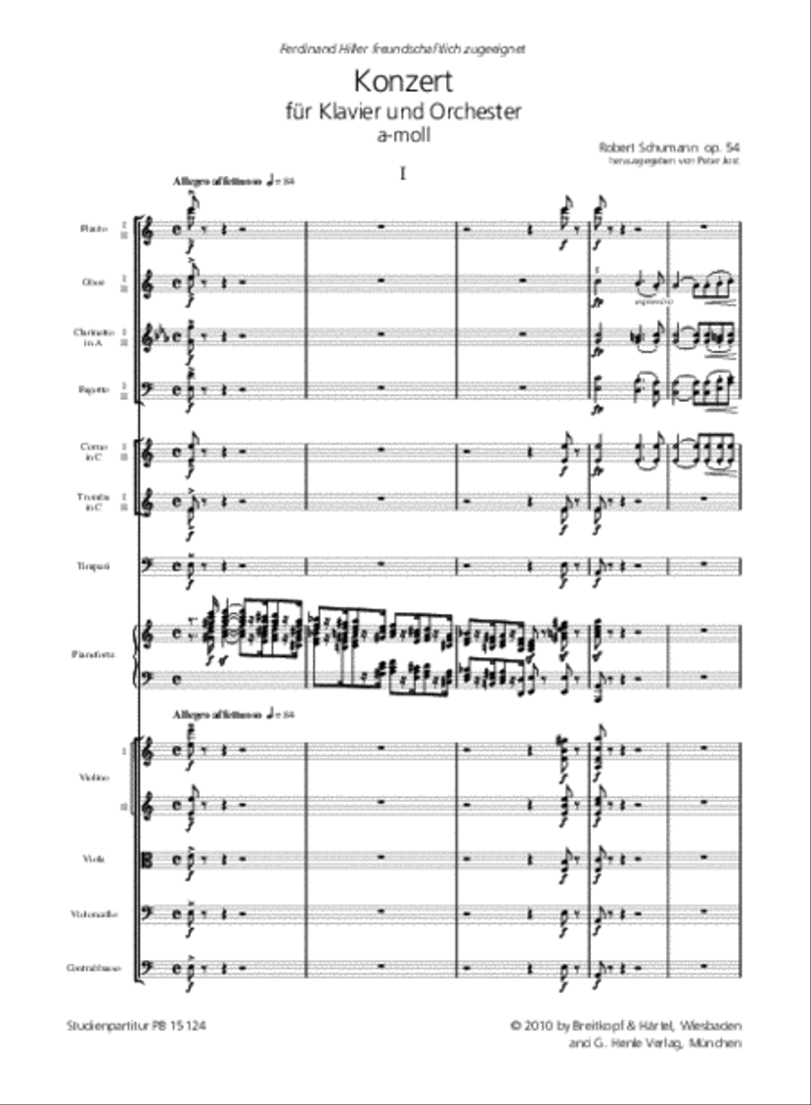 Piano Concerto in A minor Op. 54 Clarinet scores gallery preview page 2
