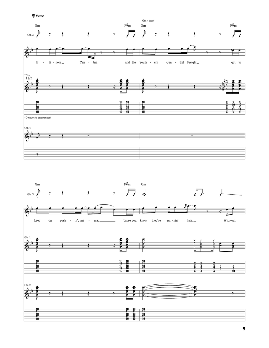 Long Train Runnin' Acoustic Guitar scores gallery preview page 5