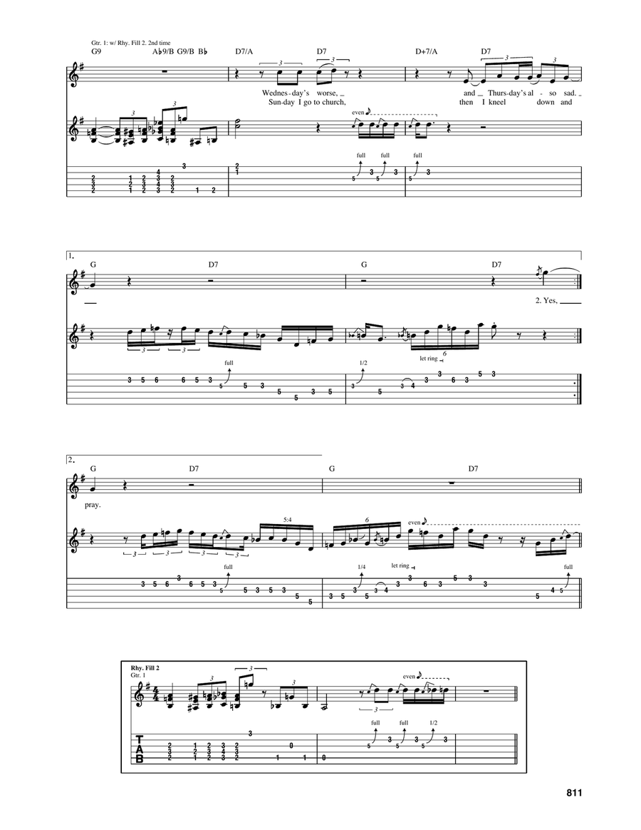 (They Call It) Stormy Monday (Stormy Monday Blues) Electric Guitar scores gallery preview page 2