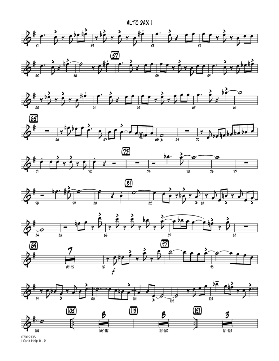 I Can't Help It - Alto Sax 1 Jazz Ensemble scores gallery preview page 2