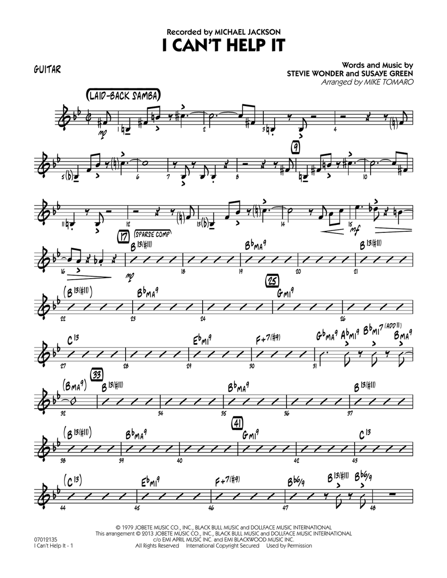 I Can't Help It - Guitar I Can't Help It - Guitar Jazz Ensemble scores gallery preview page 1