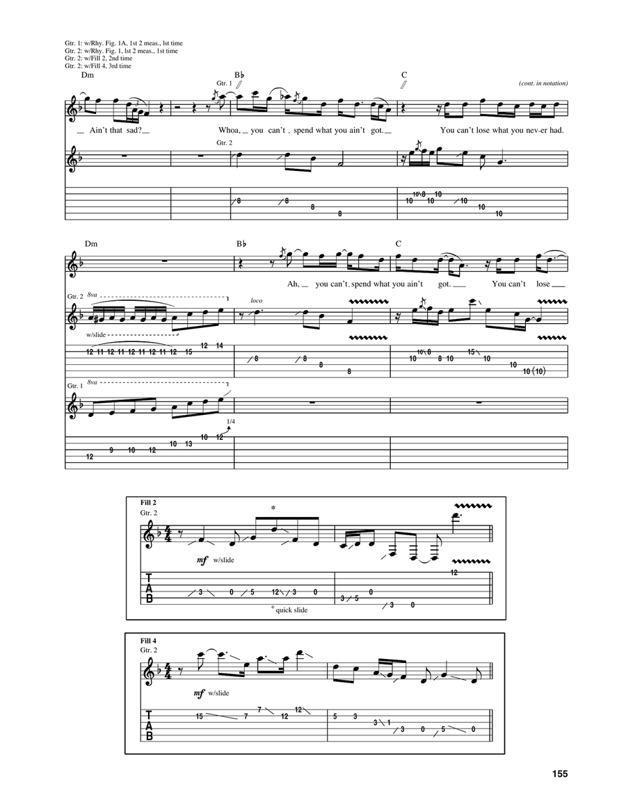 You Can't Lose What You Ain't Never Had Electric Guitar scores gallery preview page 3