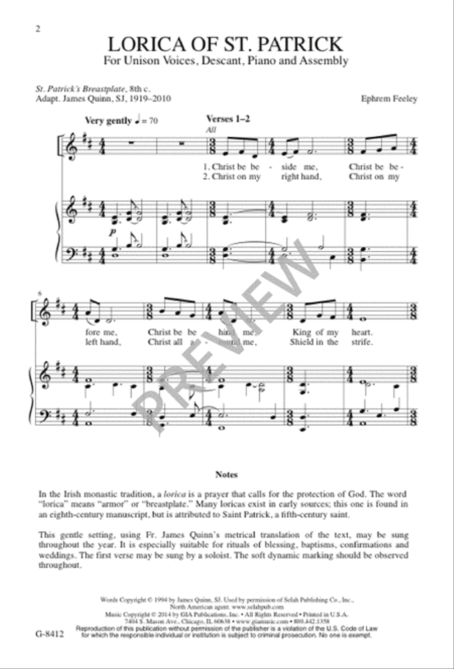 Lorica of St. Patrick Lorica of St. Patrick Unison Choir scores gallery preview page 2