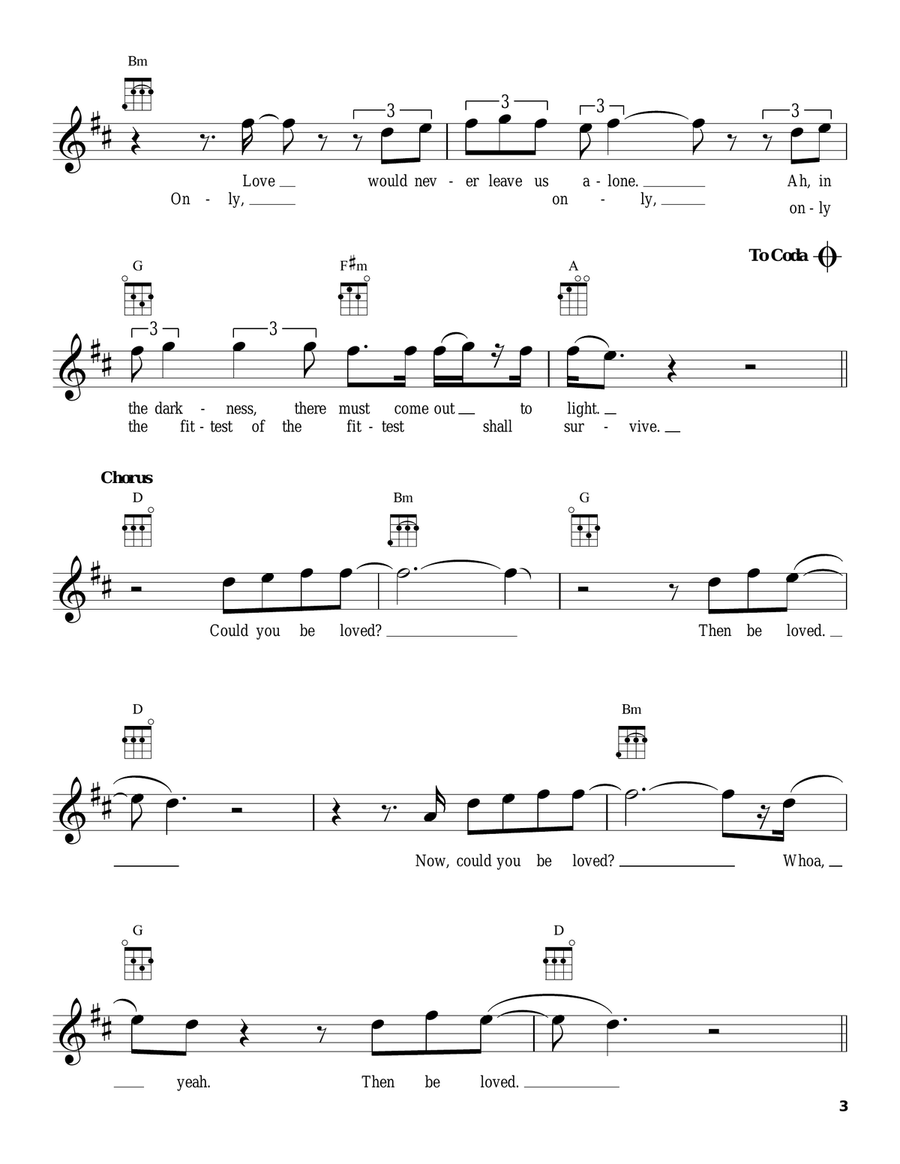 Could You Be Loved Could You Be Loved Ukulele scores gallery preview page 3
