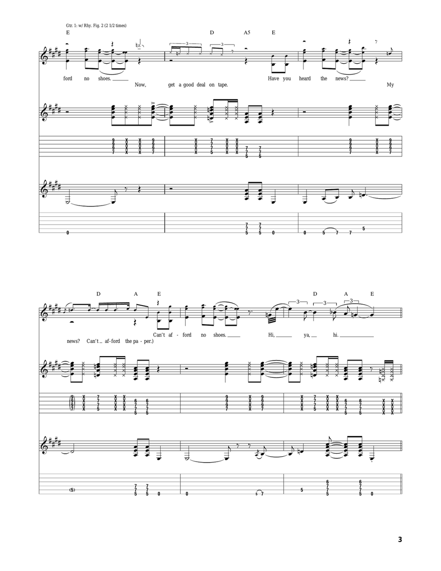 Can't Afford No Shoes Can't Afford No Shoes Acoustic Guitar scores gallery preview page 3