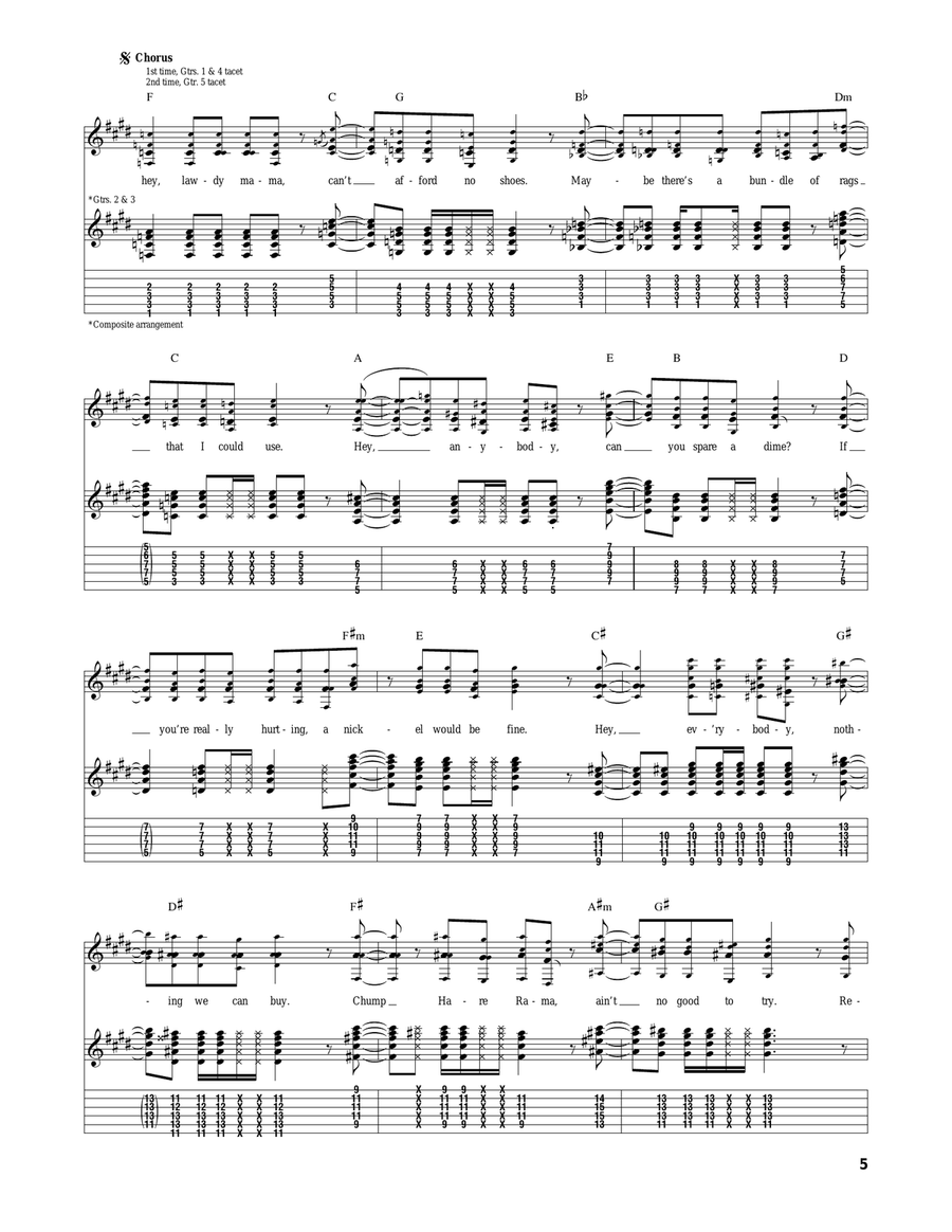 Can't Afford No Shoes Can't Afford No Shoes Acoustic Guitar scores gallery preview page 5