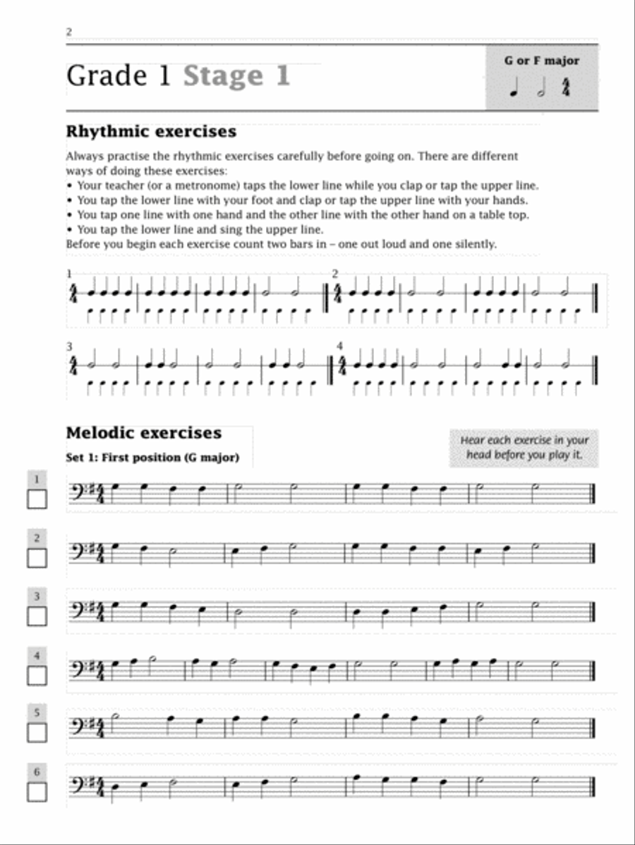 Improve Your Sight-reading! Double Bass, Grade 1-5 Double Bass scores gallery preview page 2