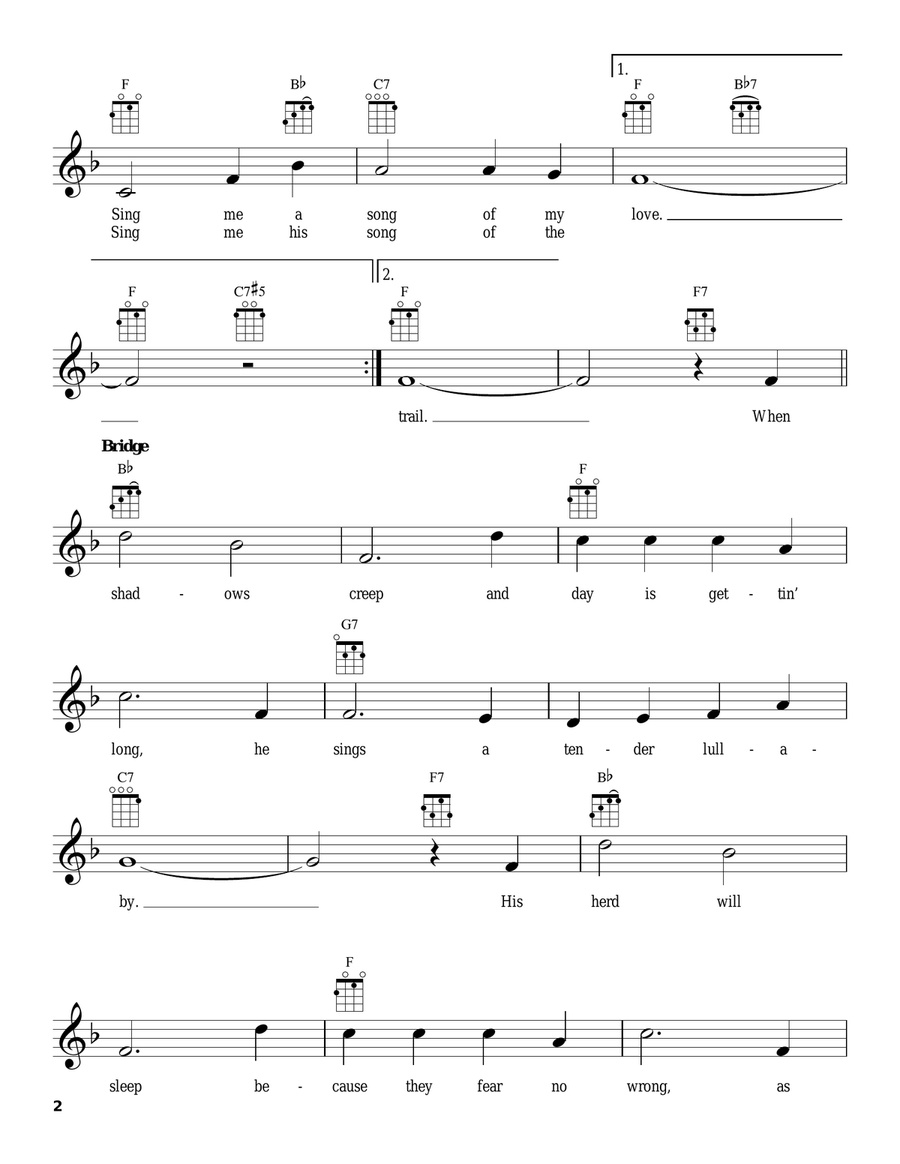 Sing Me A Song Of The Saddle Ukulele scores gallery preview page 2