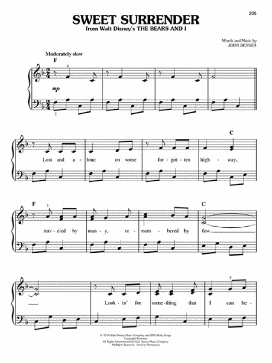 The Disney Collection Easy Piano scores gallery preview page 4