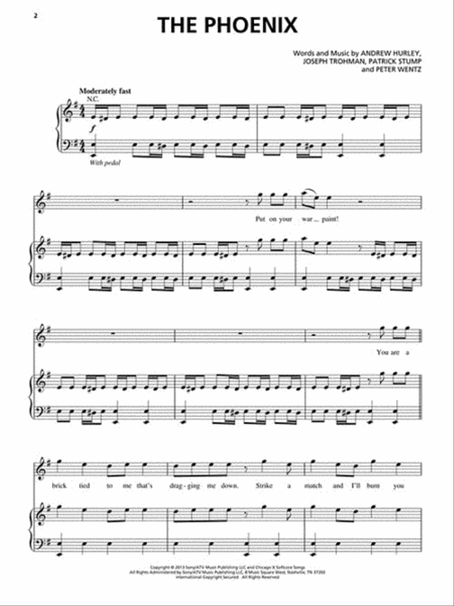 Fall Out Boy - Save Rock and Roll Piano, Vocal, Guitar scores gallery preview page 3