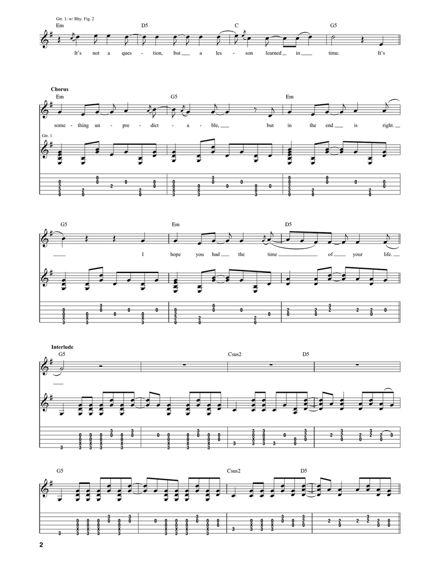 Good Riddance (Time Of Your Life) Acoustic Guitar scores gallery preview page 2