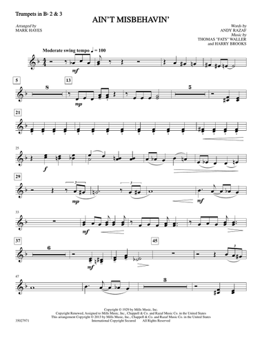 Ain't Misbehavin' - Trumpet 2, 3