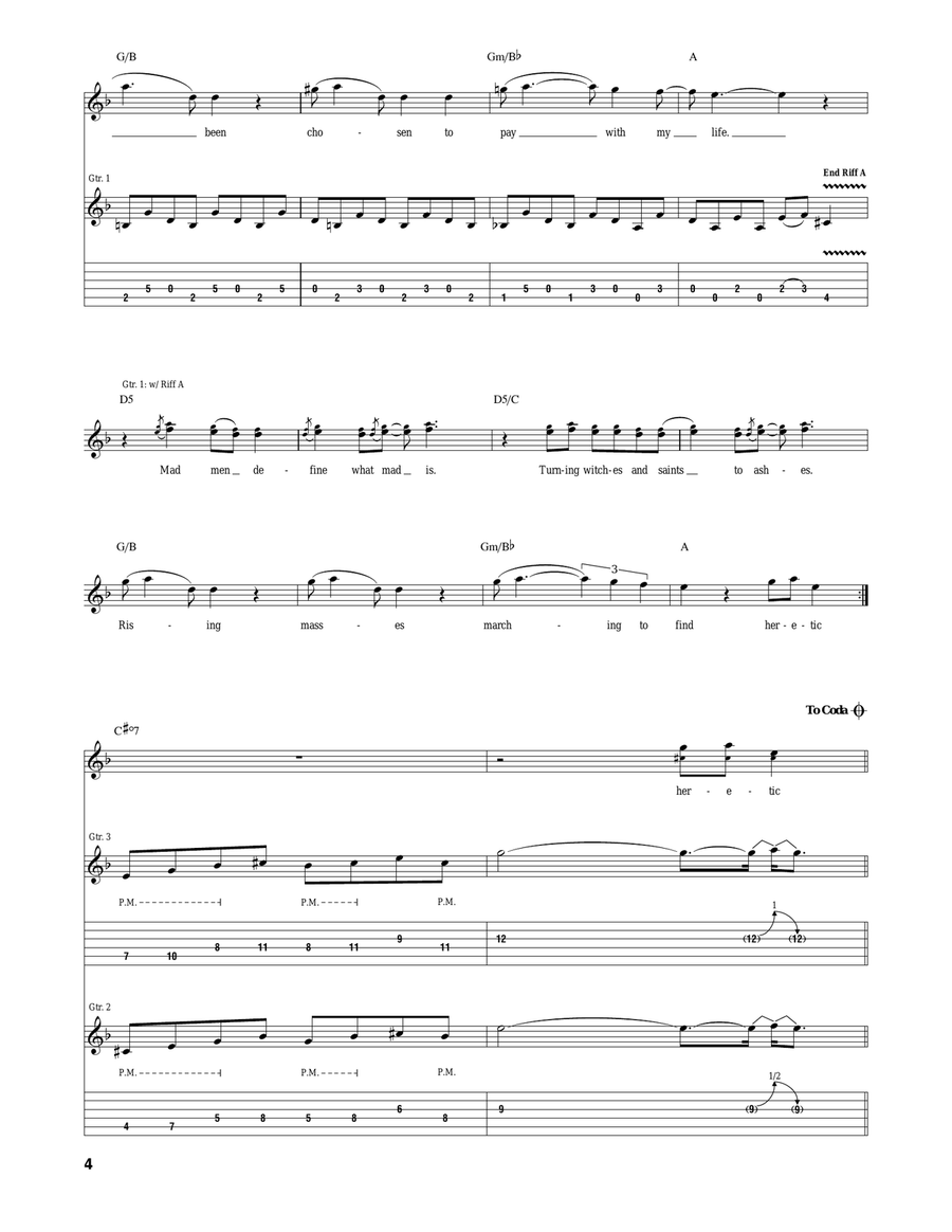Heretic Heretic Acoustic Guitar scores gallery preview page 4